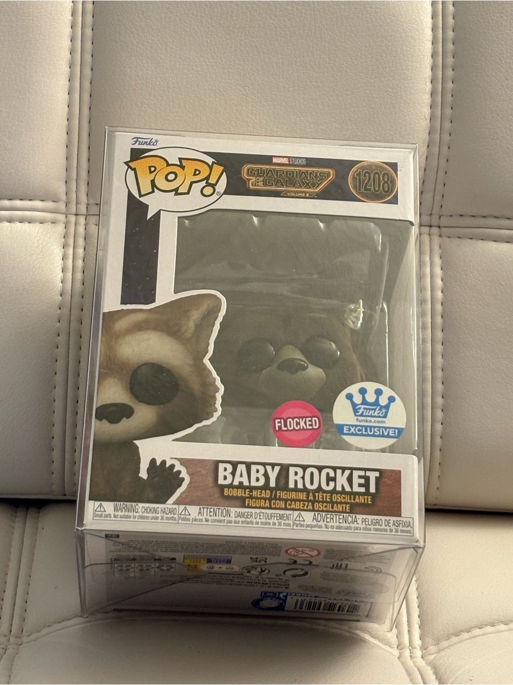 Baby Rocket Guardians Of The Galaxy Flocked Funko Pop 1208